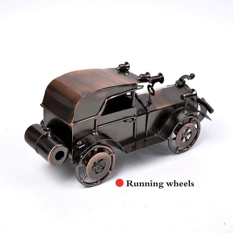 MOYODOR Metal Antique Vintage Car Model Handcrafted Collections Collectible Vehicle for Bar or Home Decor Decoration Great Birthday Gift Bronze Classic Car Model, Large - Image 4